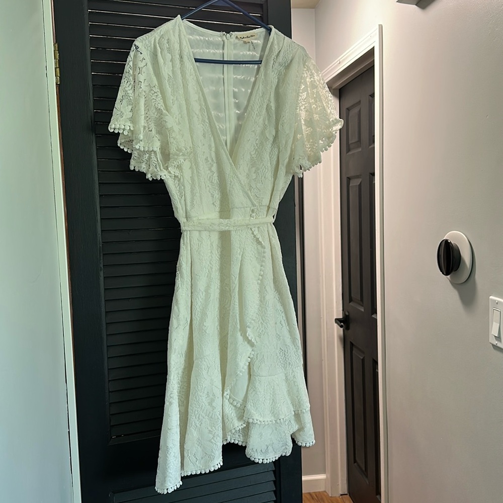 White rustic lace dress